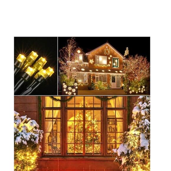 Solar String Lights 132Ft 400 LED Solar with Remote, 19 Modes Solar Warm White - Picture 2 of 7
